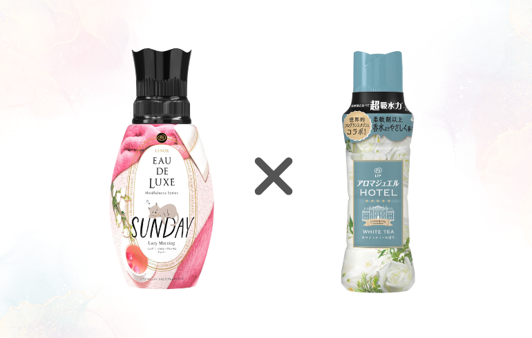 レノア EAU DE LUXE SUNDAY Lazy Morning × レノア アロマジュエル フレグランスメゾン ホワイトティー 正面1